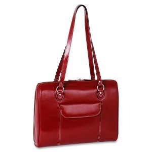 Mcklein 94746 Usa Glenview Red     Leather Ladies Laptop Case