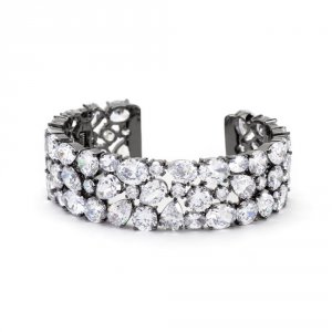 Icon J4282 Bejeweled Cz Cuff Black Tone Bc00064b-c01