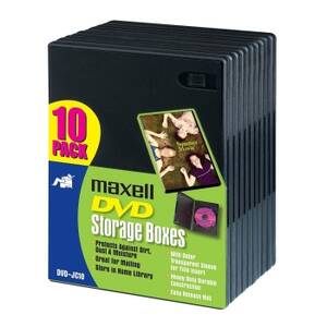 Maxell 190801 Dvd-jc10 Dvd Storage Case,  10pk