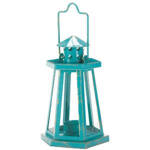 Gallery 10016388 Aqua Lighthouse Mini Lantern