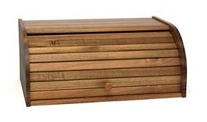 Lipper 1146 Roll Top Acacia Bread Box