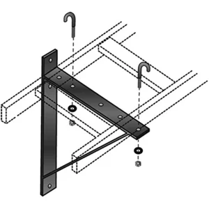 Black RM654-R2 Ladder Rack Triangular Support Bracket,