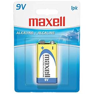 Maxell 721150 Alkaline Batteries, 6lr61 , 9 Volt,