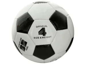 Bulk OT494 Size 4 Black  White Glossy Soccer Ball