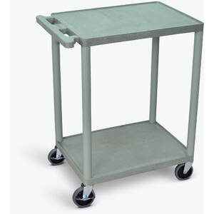 Luxor HE32-G 2 Shelf Utility Cart Gray