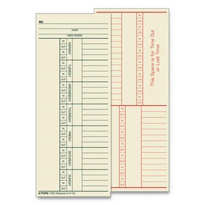 Tops TOP 12443 Tops One-side Weekly Time Cards - 4 X 9 Sheet Size - Wh