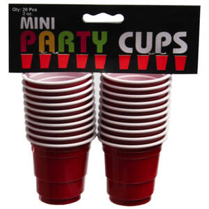 Bulk FB795 20 Pack Red Party Cup Shot Glass Set