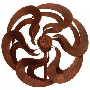 Accent 10018665 Bronze-look Flower Garden Windmill Stake - 75 Inches