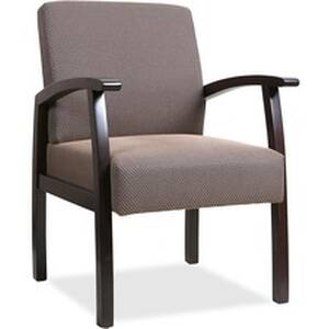 Lorell LLR 68554 Deluxe Guest Chair - Espresso Frame - Taupe - 1 Each