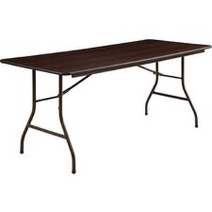 Lorell LLR 65757 Economy Folding Table - Melamine Rectangle Top - 72 T