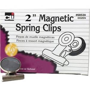 Charles LEO 68520 Cli Magnetic Spring Clips - 2 Length - 12  Box