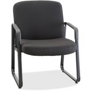 Lorell LLR 84586 Big And Tall Fabric-upholstered Guest Chair - Black P