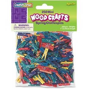 Pacon PAC 367202 Creativity Street Woodcrafts Bright Mini Clothespins 