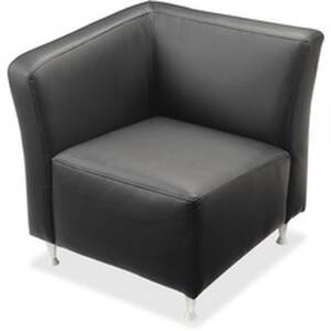 Lorell LLR 86918 Fuze Modular Series Black Leather Guest Seating - Bla
