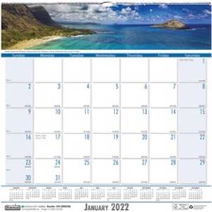 House HOD 328 Coastlines Monthly Wall Calendar - Julian Dates - Daily,