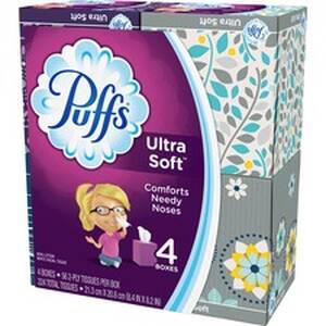 Procter PGC 35295CT Puffs Ultra Soft Tissue 4-pack - 2 Ply - White - C