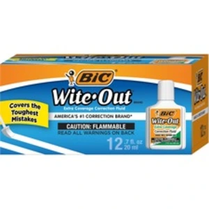 Bic BIC WOFEC12WE Extra Coverage Wite-out Brand Correction Fluid - Foa