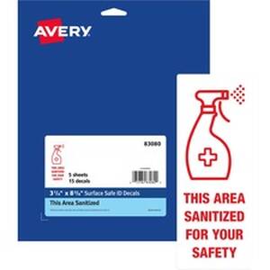 Avery AVE 83080 Averyreg; Surface Safe This Area Sanitized Decals - 15