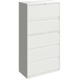 Lorell LLR 00032 36 White Lateral File - 5-drawer - 36 X 18.6 X 67.6 -