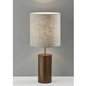 Homeroots.co 372830 Walnut Wood Circular Block Table Lamp