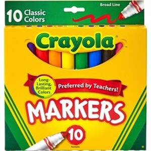 Crayola CYO 587722 Classic Colors Broad Line Markers - Brown, Purple, 