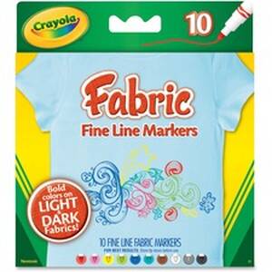 Crayola CYO 588626 Bright Fabric Markers - Broad Marker Point - Black,
