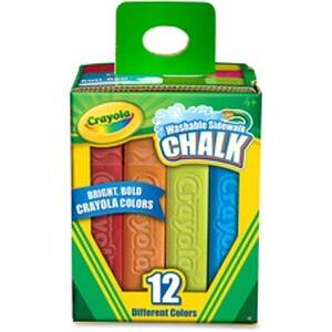 Crayola CYO 512012 Washable Sidewalk Chalk - 4 Length - Assorted - 12 