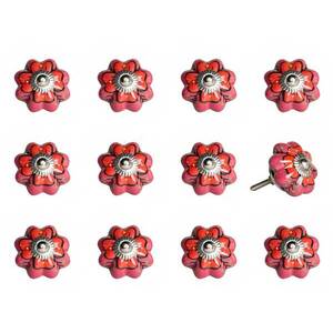 Homeroots.co 321697 1.5 X 1.5 X 1.5 Pink, Red And Green - Knobs 12-pac