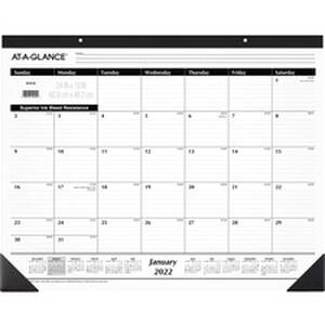 Acco AAG SK3000BD At-a-glance Classic Monthly Desk Pad - Monthly - 1 Y