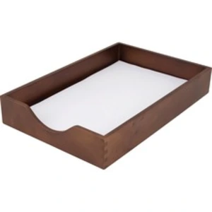Carver CVR CW07222 Carver Walnut Finish Solid Wood Desk Trays - Deskto