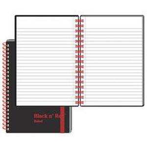 Mead JDK F67010 Black N' Red Wirebound Semi - Rigid Cover Ruled Notebo