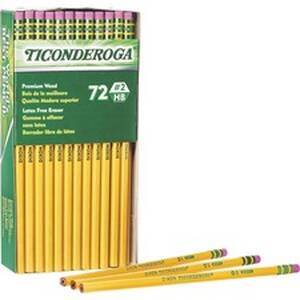 Dixon DIX 33904 Ticonderoga No. 2 Woodcase Pencils - 2 Lead - Yellow W