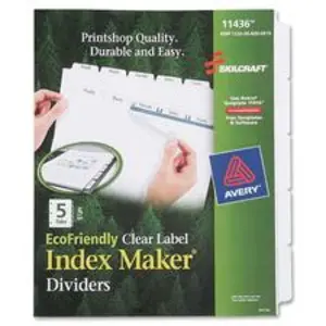National 7530016006981 Skilcraft 5-tab Index Maker Dividers - 5 Print-