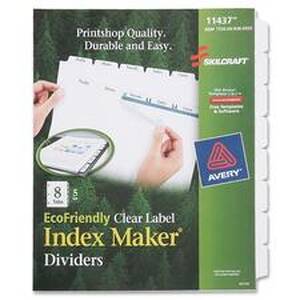 National 7530016006982 Skilcraft 8-tab Clear Label Index Maker Divider