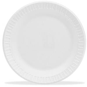 Dart DCC 9PWCR Dart Round Foam Dinnerware Plate - - Foam - 500 Piece(s