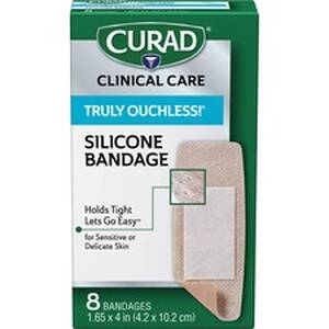 Medline MII CUR5003V1 Curad Truly Ouchless Silicone Bandage - 1.65 X 4