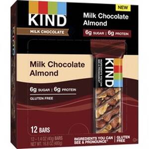 Kind KND 28351 Kind Milk Chocolate Nut Bars - Low Sodium, Gluten-free,