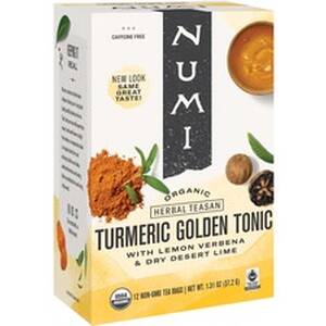Numi NUM 10551 Turmeric Organic Tea - Dried Lime, Turmeric, Verbena - 