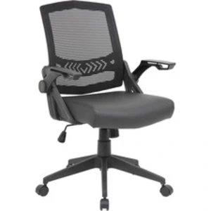 Norstar BOP B6223BK Boss Mesh Flip Arm Task Chair - Black Seat - Black