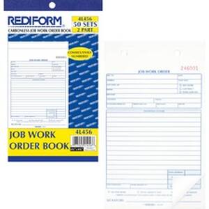 Dominion RED 4L456 Rediform 2-part Job Work Order Book - 50 Sheet(s) -
