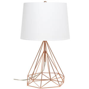 All LHT-5024-WH Lalia Home Geometric White Matte Wired Table Lamp With