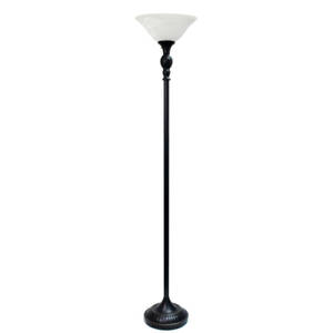 All LF2001-RBW Elegant Designs 1 Light Torchiere Floor Lamp With Marbe