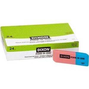 Dixon DIX X77006C Dixon Pink-n-ink Beveled Erasers - Blue, Pink - Beve