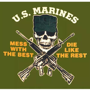 Fox 64-54 S Us Marines-mess With Best T-shirt Olive Drab Small