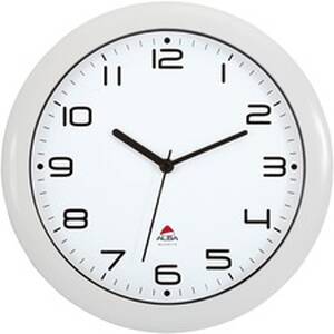 Alba ABA HORNEWBC Alba Wall Clock - Analog - Quartz - White
