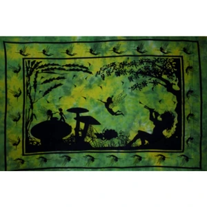 Wild TAPS1046 Green  Yellow Calling All Fairies Tapestry