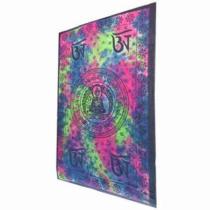 Wild TAPS1103 Buddhist Om Symbol Tapestry Wall Hanging With Seven Chak