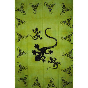 Wild TAPS1059 Green Tribal Salamander Tie Dye Tapestry