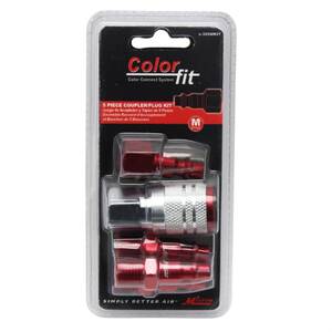 Colorconnex A73456D Coupler  Plug Kit Type D 14in Npt 14in Body Red 5 