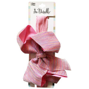 Bulk KA851 Pink Shimmer Jumbo Bow Headwrap